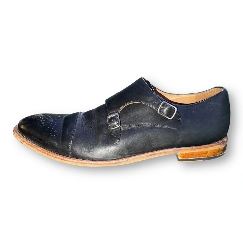 🖤 Warfield & Grand Double Monk Strap Shoes | Men’s Size 12 | Black Leather Dress